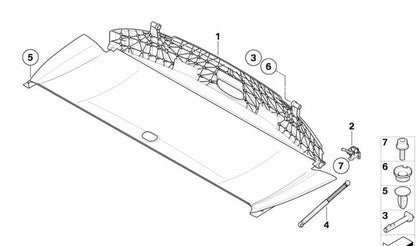 Muelle del compartimento de techo OEM 54347186770 para BMW E88. Original BMW.