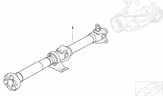 Eje de transmisión manual OEM 26117514468 para BMW Z4 E85 2.5i y 3.0i (BT31, BT32, BT41, BT42, BT51, BT52, BT61, BT62). Compatible con cambio manual y automático. Original BMW.