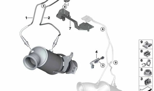 Soporte cable sonda lambda OEM 11785A27AC9 para BMW G12 M760Li xDrive (2019-2022). Pieza original BMW.
