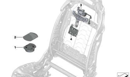 Ventilador de asiento OEM 52107056235 para BMW F90, G30, G31, G32, G01, G02. Compatible con modelos como M5, 518d, 520d, entre otros. Parte del sistema eléctrico de los asientos delanteros. Original BMW.