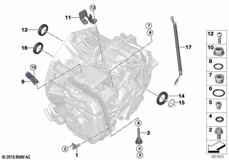 Ringage thermique pour BMW F52, F45, F46, I12, I15, F48, F49, F39, Mini F54, F55, F56, F57, F60 (OEM 24278627917). BMW d'origine