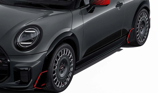 Lámina adhesiva lateral JCW negra OEM 51145B4EAB2 para MINI Cooper C, Cooper S y JCW F66, Cabrio F67… y más. Original MINI