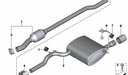 Silenciador adicional trasero OEM 18308573398 para MINI F56 Cooper D, One D, F57 Cooper D... y más. Original MINI.