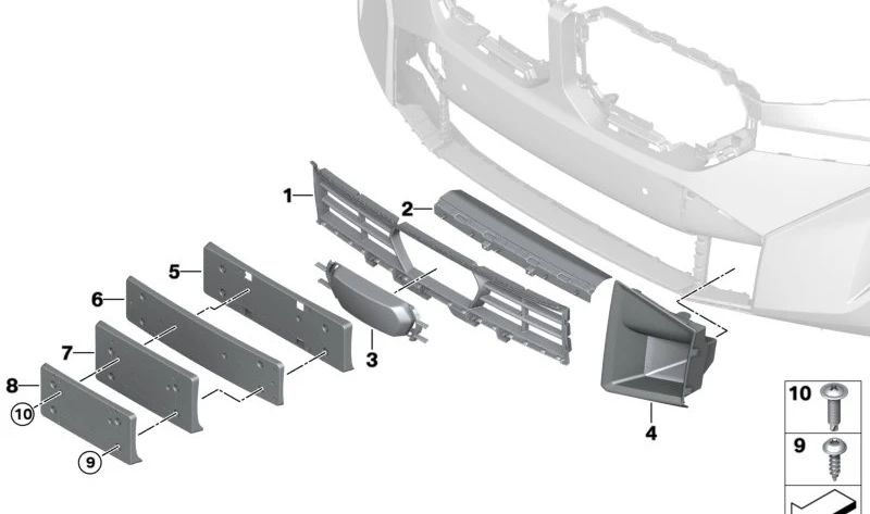 Rejilla lateral derecha abierta OEM 51119879476 para BMW XM G09 (XM 50e). Piezas originales para coches BMW. Compatibilidad: G09 XM 50e (modelos 11CS y 12CS). Pieza original BMW.