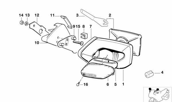 Clip de fijación OEM 46631455047 para BMW Motorrad K100, K1, K1100LT, K1100RS, K75, K75C, K75RT, K75S, R100R, R100RS, R100RT, R80, R80RT. Original BMW Motorrad.