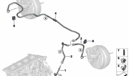 Tubo de vácuo para BMW Z4 G29 (OEM 11665A09C63). BMW original.