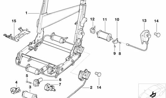 Mecanismo asiento derecho OEM 52108128526 para BMW E31 (8 Series). Pieza original BMW.