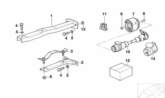 Tuerca brida M10 OEM 71601138502 para BMW E36. Pieza utilizada en sistemas como enganches de remolque y componentes eléctricos. Original BMW.
