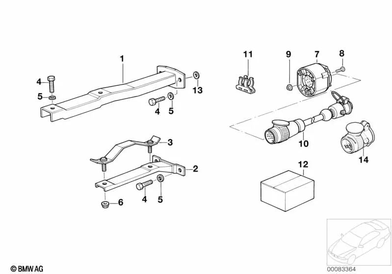 Wwning per BMW E21, E30, E36, E12, E28, E34, E24, E23, E32, E31 (OEM 31111114348). BMW originale.