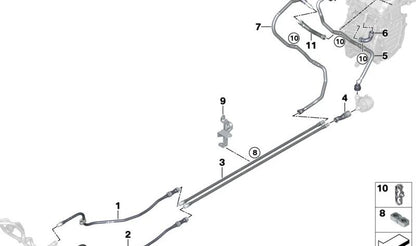 Tubo del radiador OEM 17127623671 para BMW i3 (I01, I01N). Repuesto original del sistema de refrigeración. Original BMW.