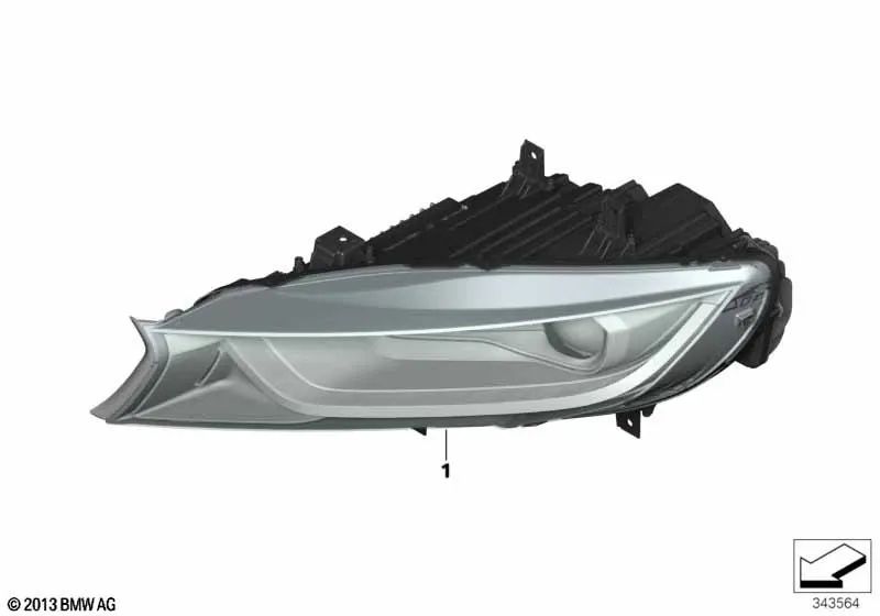 Left LED Headlight for BMW I12, I12N, I15 (OEM 63117387437). Original BMW