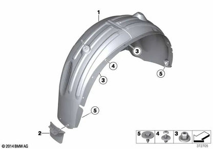 Soiler arrière gauche pour BMW x3 F25, X4 F26 (OEM 51627213651). BMW d'origine