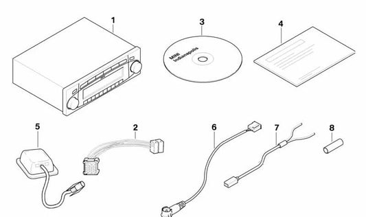 OEM de fixation radio OEM 65106913427 pour BMW R50, R52, R53 et Mini R50, R52, R53. BMW original et mini pièce.