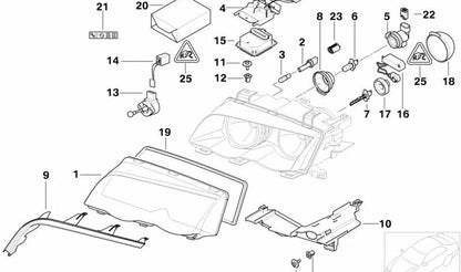 Soporte para unidad de control de luz Xenón OEM 63126901481 para BMW (Modelos compatibles: E46). Original BMW.