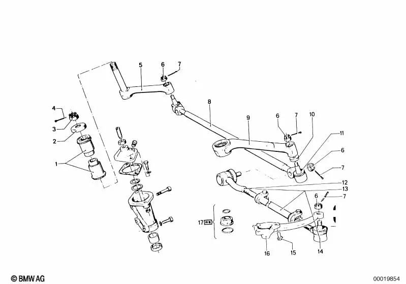 Soporte de goma para BMW. Original BMW (OEM 32211115116).