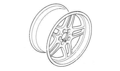 Aluminum tire M PAALALLSPEICHE 37 OEM 3611227931 for BMW E34 M5. Original BMW.