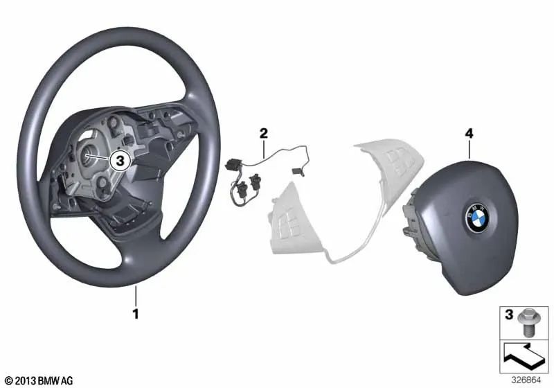 Volent en cuir pour BMW E70, E70N (OEM 32306797909). BMW d'origine