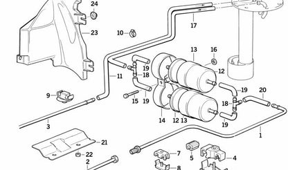 Tubería de alimentación de combustible OEM 16121182171 para BMW E34. Original BMW.