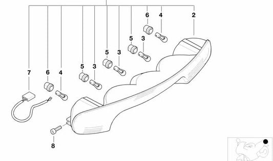 Piloto trasero OEM 63212305380 para BMW Motorrad C1 125, C1 200. Original BMW Motorrad.