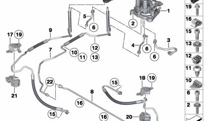Bloque de válvulas suspensión neumática OEM 37146775258 para BMW F01, F02, F06, F07, F10, F11, F12, F13. Original BMW.