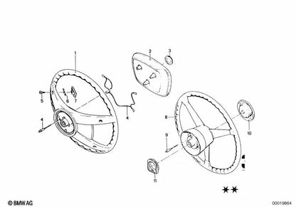 Escobillo de volante OEM 32331112031 para BMW 1502, 1602, 1802 (1967-1977). Original BMW.
