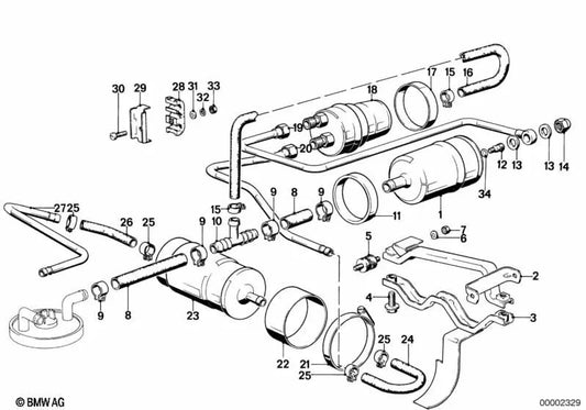 BMW Support 3 E21 Series, 5 E12 Series (OEM 16121150505). BMW original