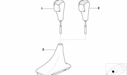Funda de cuero para palanca de cambios OEM 25161421257 para BMW E39 y E38. Original BMW.
