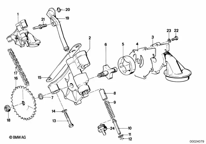 Parafuso de suporte para BMW Série 3 E21, E30 Série 5 E12, E28 (OEM 11411250426). BMW originais.