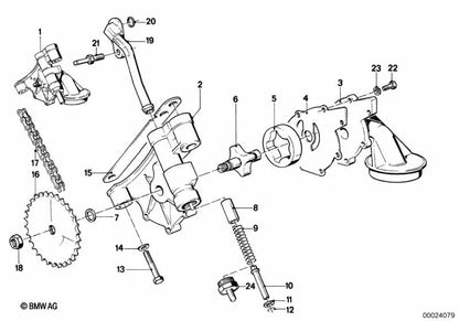 Parafuso de suporte para BMW Série 3 E21, E30 Série 5 E12, E28 (OEM 11411250426). BMW originais.