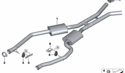 Abrazadera de escape OEM 18207548740 para BMW E70, E71, E72. Original BMW.