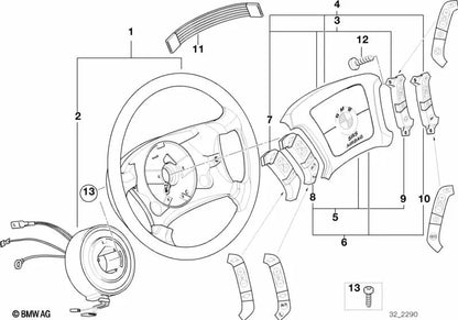 7-Polig-Kontaktring für BMW 5 E39-Serie, 7 E38-Serie (OEM 32341093245). Original BMW