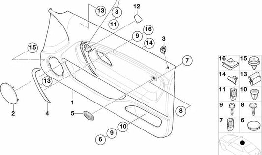 Grapa de fijación OEM 51417025270 para BMW E46, E65, E66 y BMW Motorrad RK21, K22, K23, K33. Original BMW y Motorrad.
