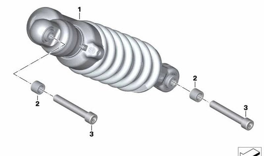 Muelle-amortiguador ESA trasero OEM 33548565116 para motos BMW F750GS, F800GS. Original BMW Motorrad.