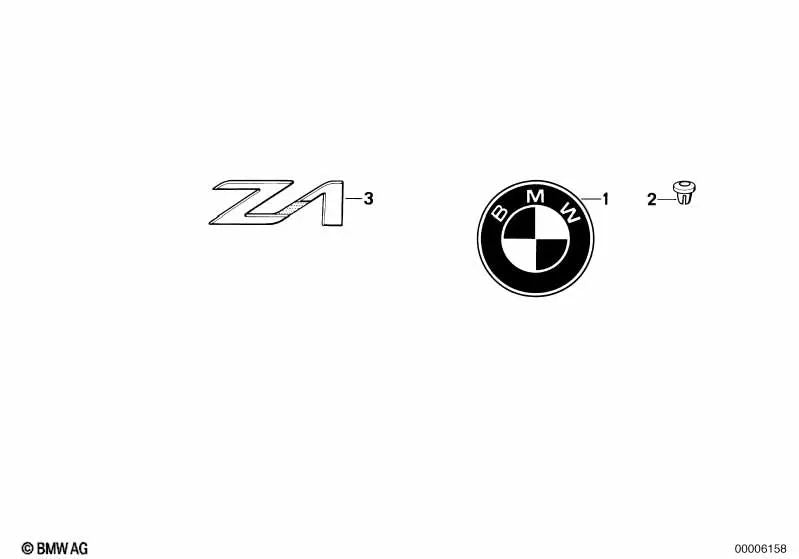 Emblema para varios modelos/series de BMW (OEM 51142290765). Original BMW