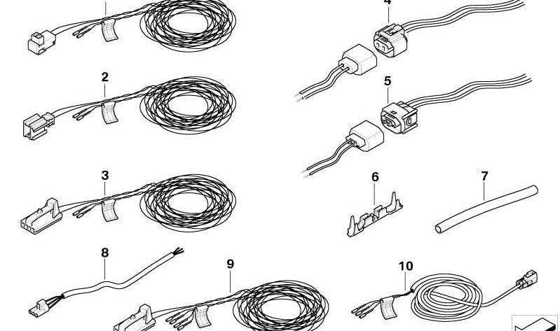 Cable de reparación borne batería/control unidad OEM 61129118128 para MINI R50, R52, R53. Compatible con modelos One y Cooper. Original MINI.