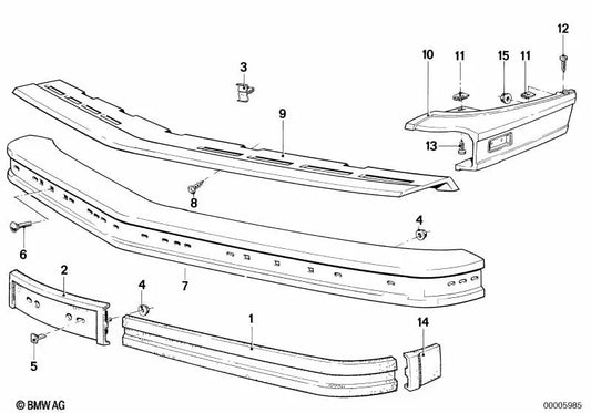 Para-choque para BMW E24 Série 6 (OEM 51111953670). BMW originais.