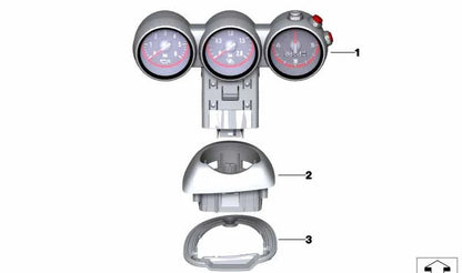 Cuadro de instrumentos Chrono Pack OEM 62106818799 para MINI F55 (Cooper, Cooper S, Cooper D), F56 (Cooper, Cooper S), F57 (Cooper, Cooper S). Original MINI.