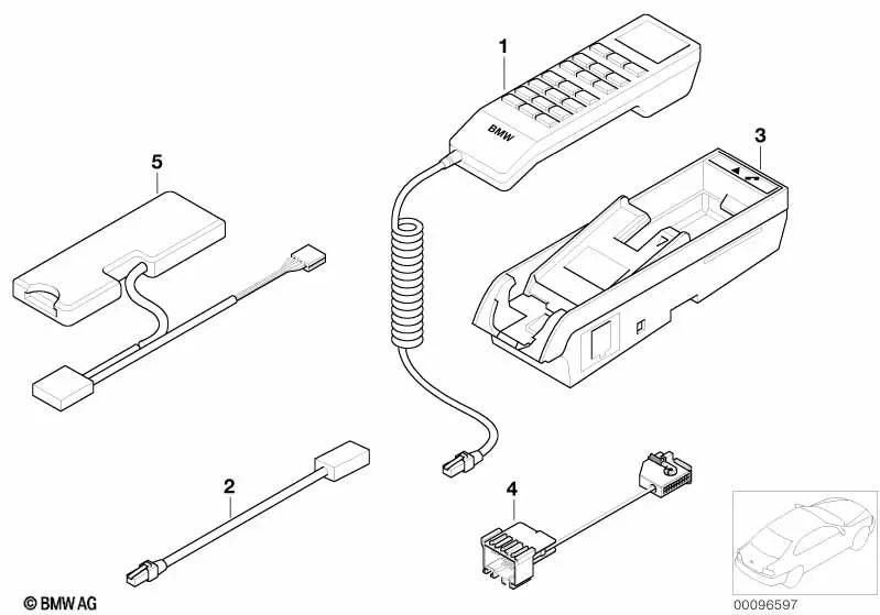 Keypad phone with GSM network for BMW E36, E46, E39, E38, E31, E53 (OEM 84116907670). Original BMW.
