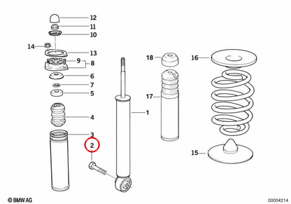 Tornillo hexagonal OEM 07119900402 para BMW E36, E46, Z3, E85, E86. Original BMW.