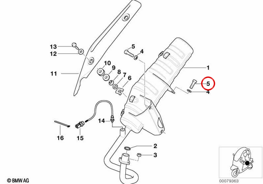 Zylinderschraube M8x20 OEM 07119901415 für BMW Motorräder C1, R850 R, R1100 R, R850 RT, R1100 RT, R1100 S, R1100 RS, R1150 RT, R1150 RS... und mehr. Original BMW Motorrad