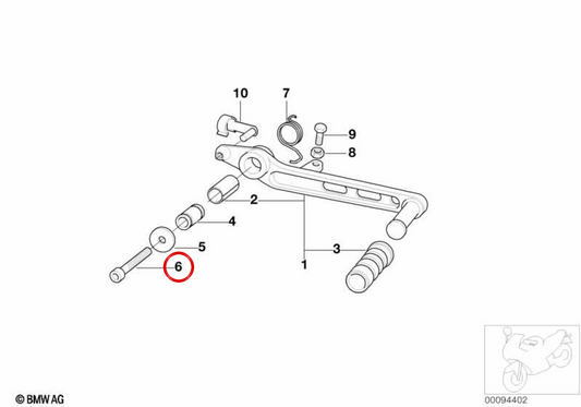 Boulon cylindrique OEM 07119901806 pour BMW R1100S, R1150RS, R1150R, R850R... et plus. BMW Motorrad d'origine.