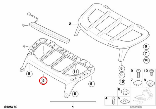 Zylinderschraube M6x8-A2-70 OEM 07119903399 für BMW Motorräder K 1200 RS, K 1200 LT… und mehr. Original BMW Motorrad.