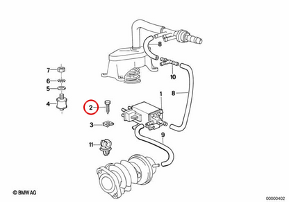 OEM hexagonal sheet screw 07119904285 for BMW E21, E30, E36, E12, E28, E34, E39, E24, E23, E32, E65, E31, G07, Z1, E89. Original BMW.