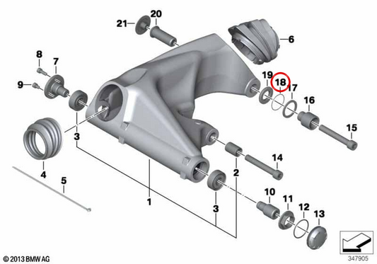 Joint torique OEM 07119904693 pour motos BMW R1200GS, R1250GS, K1600GT... et plus encore. BMW Motorrad d'origine.