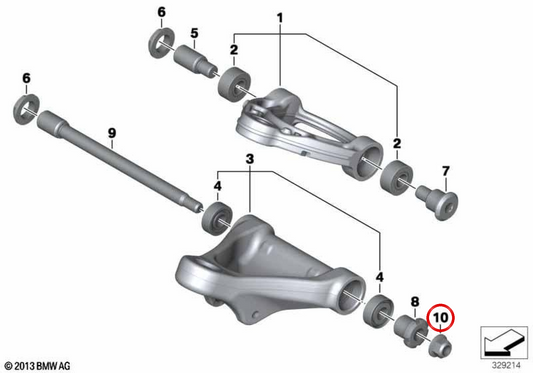 Porca sextavada M14x1.5 OEM 07119904908 para motocicletas BMW K1200S, K1300S, K1600GT... e muito mais. Originais BMW Motorrad.