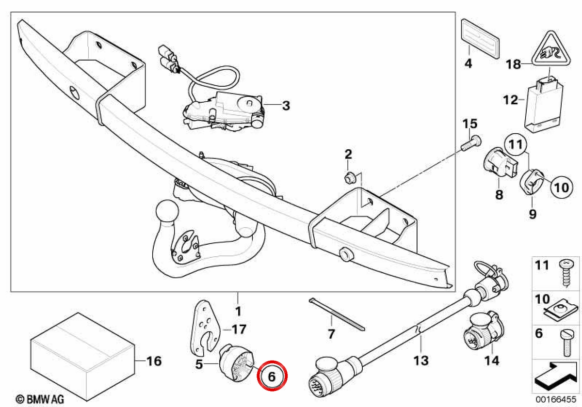Flat head screw OEM 07119904940 for BMW E90, E91, E92, E93, E84, Mini R60, R61. Original BMW/Mini.