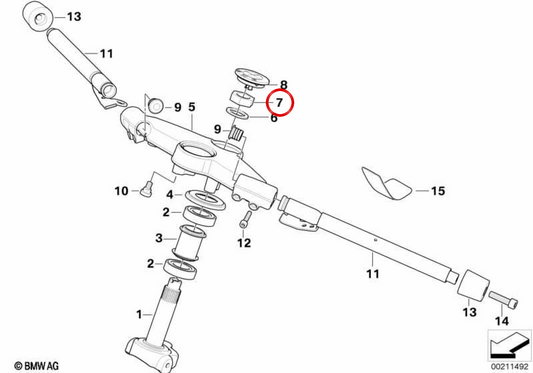 Écrou hexagonal OEM 07119904986 pour motos BMW K1200S, K1300S, K1600GT... et plus. BMW Motorrad d'origine.