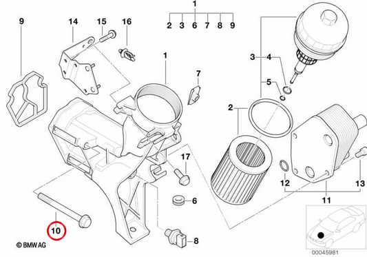 Vis hexagonale OEM 07119904996 pour BMW E87, F40, F52, F44, F45, F46, E36, E46, E90, E91, E92, E93, E39, E60, E61, E65, E66, G12, F48, F49, F39, E83, E83, E83 F25, F26, E53, E52, I3 (I01), Mini F55, F56, R50, R53, F57, R52, F54, F60. BMW / mini d'origine.