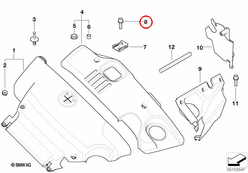 M6X20 VITE RICONE OEM 07119906086 per BMW E81, E82, E87, E88, E46, E90, E91, E92, E93, E39, E60, E61, F10, F11, F18, E63, E64, E38, E65, E66, F01, F01, F02 F02, E84, E84, E84, E84, E84, E84. E83, F25, E53, E70, F15, E71, F16, E85, E86, E89. BMW originale.