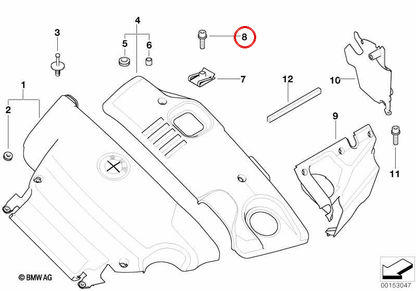 M6X20 VITE RICONE OEM 07119906086 per BMW E81, E82, E87, E88, E46, E90, E91, E92, E93, E39, E60, E61, F10, F11, F18, E63, E64, E38, E65, E66, F01, F01, F02 F02, E84, E84, E84, E84, E84, E84. E83, F25, E53, E70, F15, E71, F16, E85, E86, E89. BMW originale.